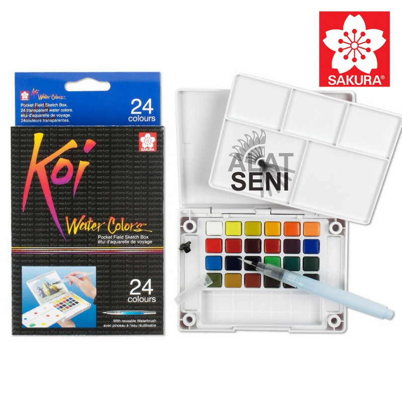 

Sakura Koi Water Colors Pocket Field Sketch Box set 24 warna