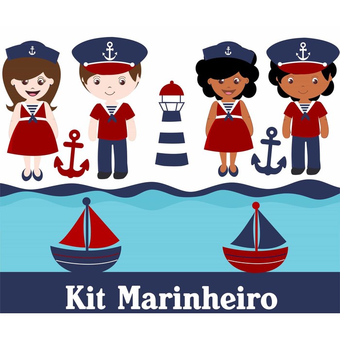 Kertas Cliparts - Marinheiro (Marine Hero) Design (13pcs)