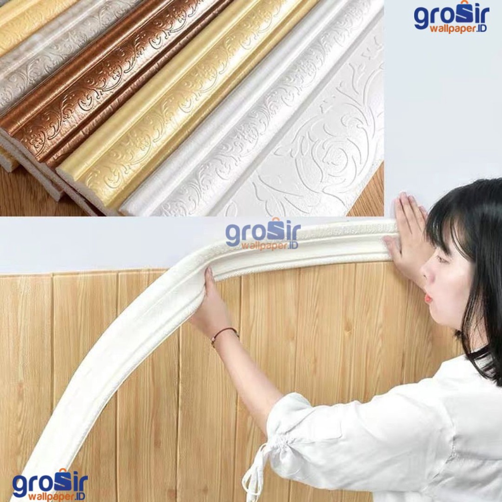 (COD) Wallpaper List Wallpaper Wallborder Foam 3D Wallpaper Dinding Premium High Quality T8