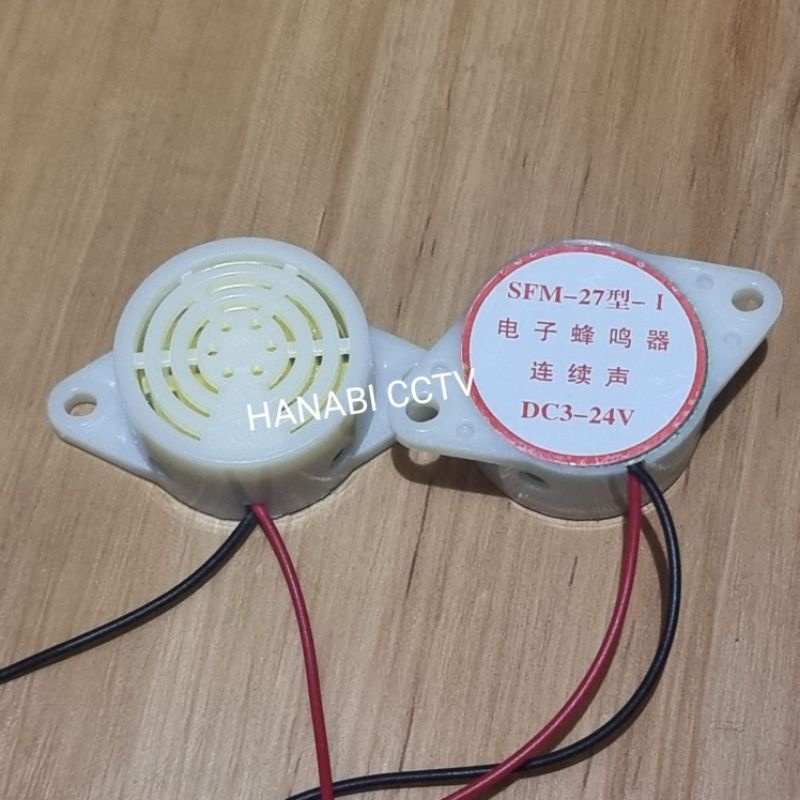 Buzzer Putih Speaker Aktif Alarm Buzer Continuous Terusan SFM-27 3v -24v DC