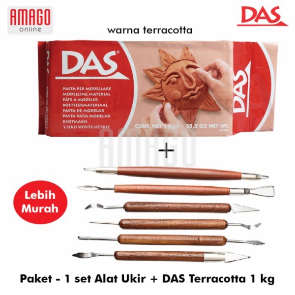 

PAKET MURAH - DAS Clay 1 kg Terracotta Alat Ukir Gagang Kayu Murah