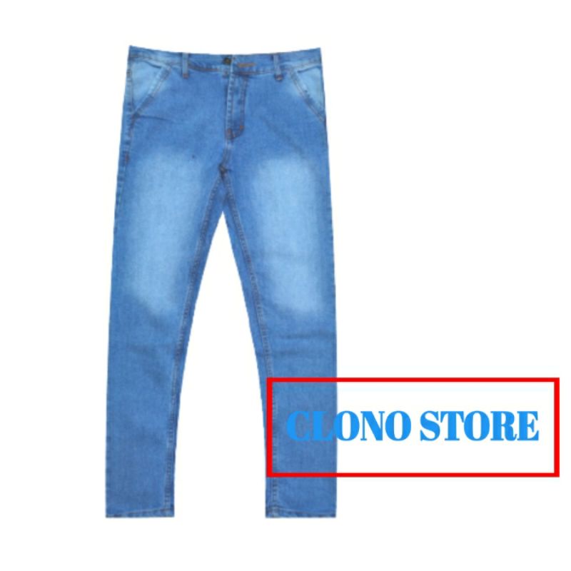 Celana Jeans Jins Pensil Pria Cowok Biker Sobek Robek Panjang Patch Emblem Model Pensil Slim fit