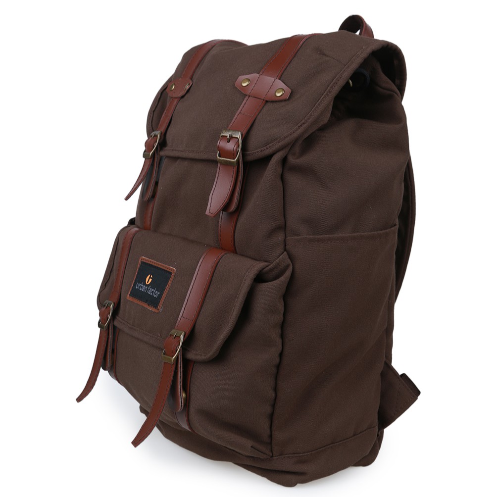 Mix Up Brown | Tas Ransel Ori Bag Polos Pria Wanita Backpack Baru New Kerja | Urban Factor x FORIND