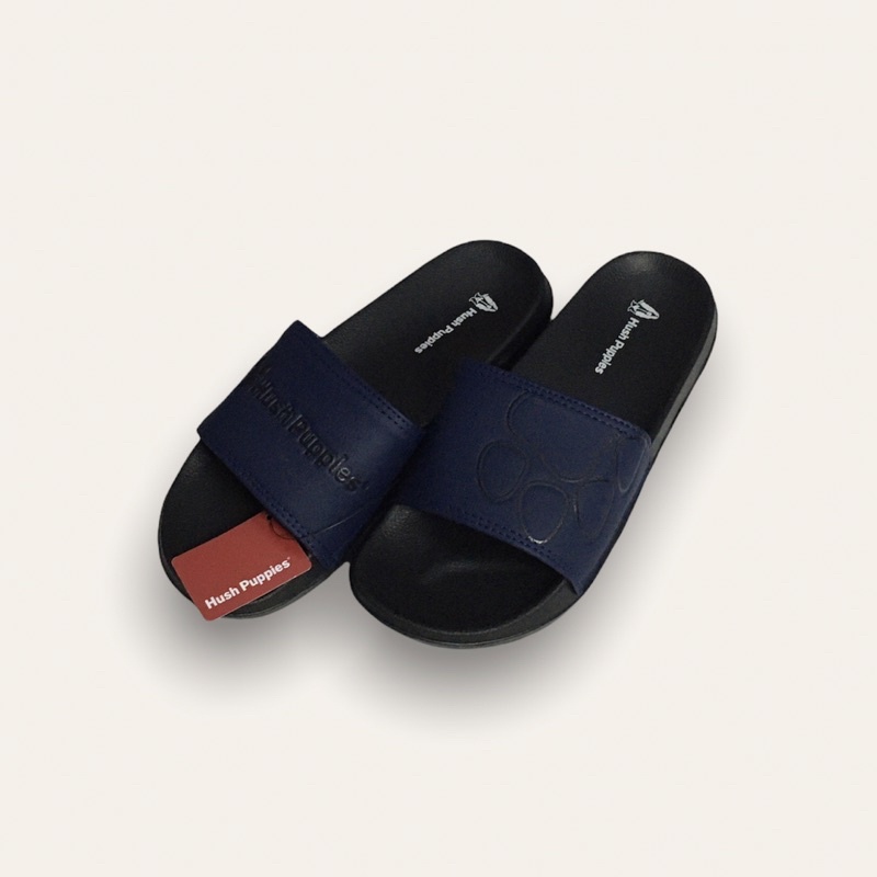 Hush Puppies Navy Paw Slippers Sandal Selop Premium / Sandal Slides / Sendal Slop Karet Slip On Anti