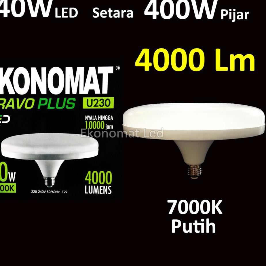 Terlaris.. Ekonomat Bravo UFO 40w 4000Lm Putih 7000K Lampu LED Ring Donat FCL