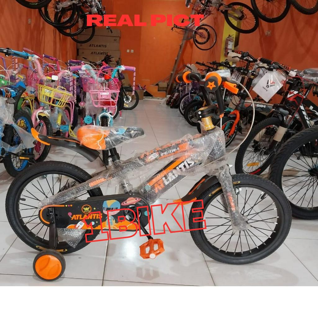 SEPEDA ANAK LAKI LAKI 16 &amp; 18 BMX ATLANTIS PUTRA 2.5 lampu dan  MUSIK sepeda anak murah