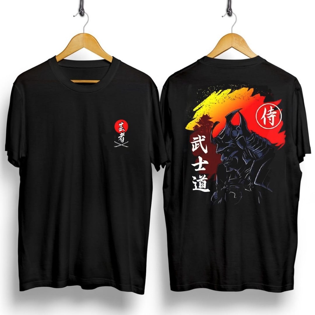 Shalch Trendy / Kaos Pendek Pria Motif Samurai Senja Uk L - XL / Pakaian Pria