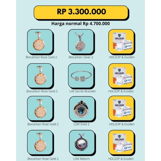 NEW PROMO 3in 1 Kalung, Gelang, HDLSOP Original MCI/Paket Kesehatan Anti Radiasi Elektromagnetik