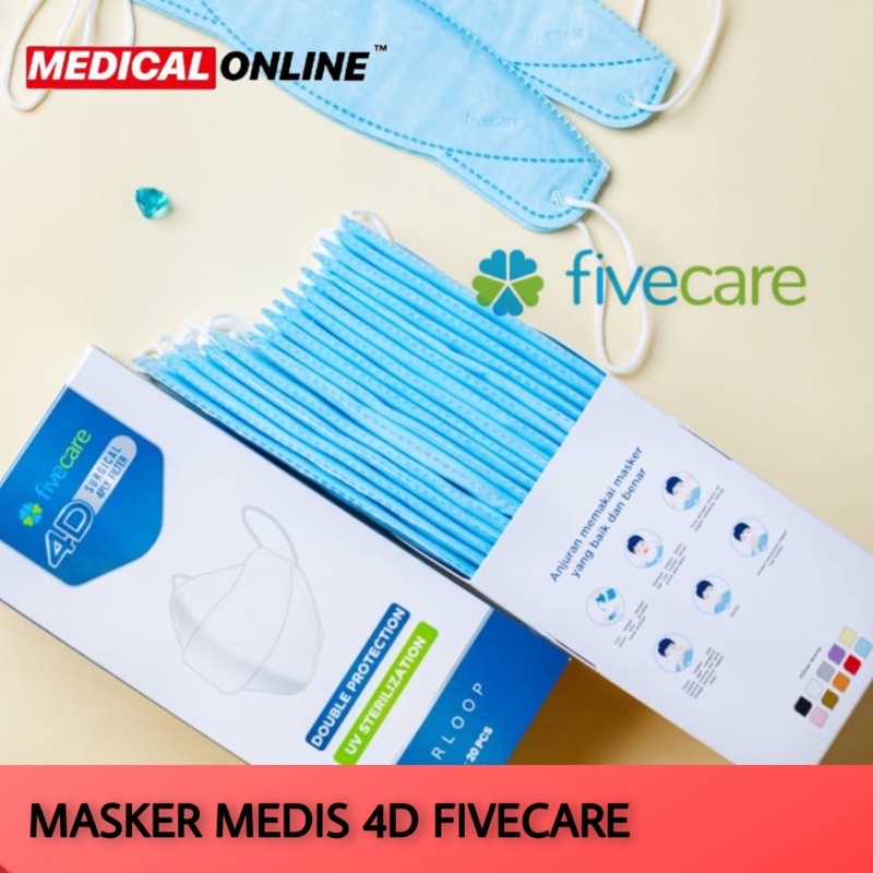 MASKER FIVECARE 4D 4PLY FILTER MASKER MEDIS EVOPLUSMED MEDICAL ONLINE MEDICALONLINE