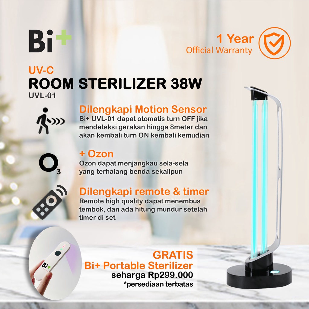 Jual Bi Uv Sterilizer Lamp Sterilisasi Ruangan W Indonesia Shopee