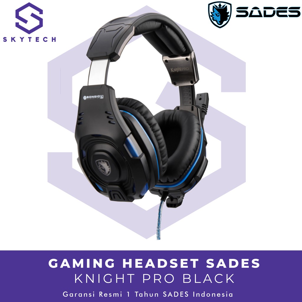 HEADSET GAMING SADES KNIGHT PRO WITH MIC ORIGINAL GARANSI RESMI