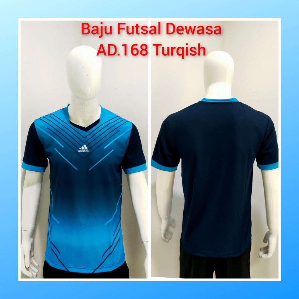 jersey futsal pria kaos sepak bola club baju atasan wanita dewasa t-shirt seragam custom jersy outfit klub olahraga gym kostum jogging jarsey soccer pakaian fitness oblong sports suit apparel AD168 turqis