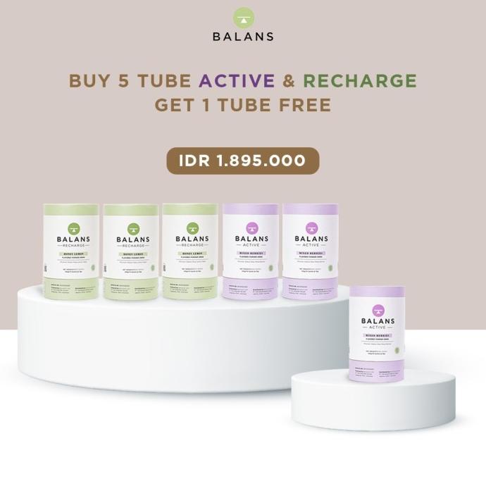 

Balans Promo Bundling Active & Recharge Buy 5 Get Free 1 | Fiber Drink | Minuman