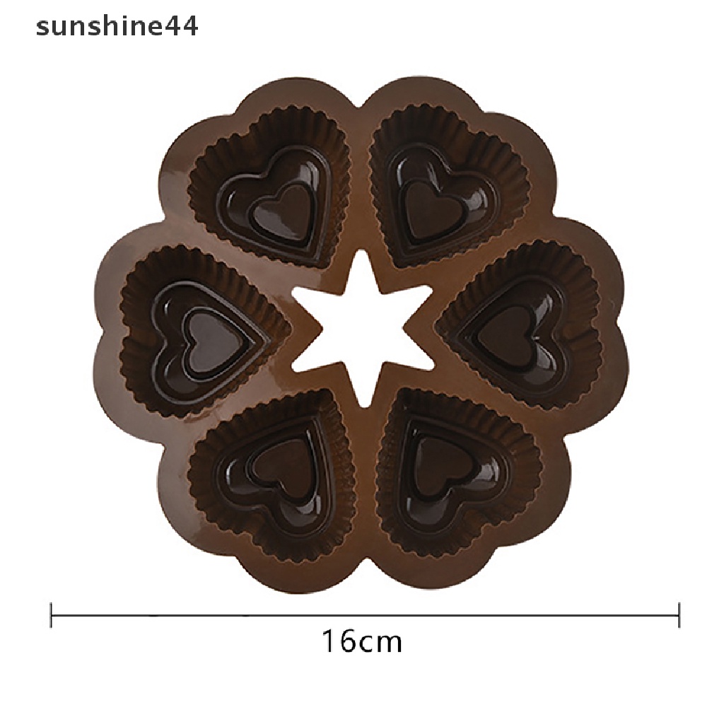 Sunshine Cetakan Kue / Coklat / Cupcake / Muffin DIY Bentuk Hati Bahan Silikon