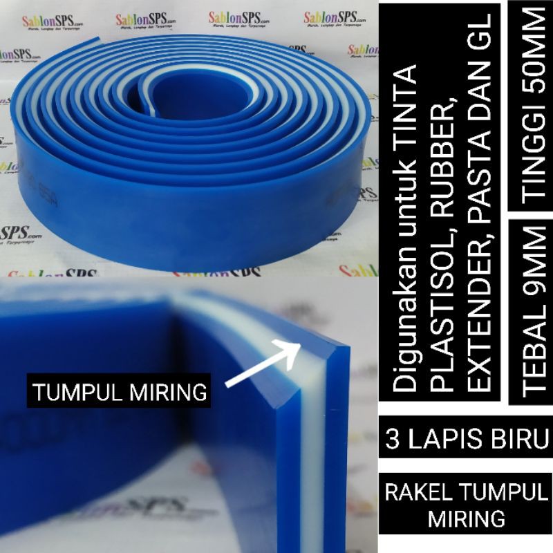 KARET RAKEL SABLON TUMPUL MIRING TIGA LAPIS  50MMX9MM