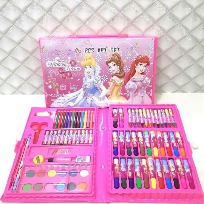 

(BISA COD) Crayon Set Koper 86 in 1 Utk mewarnai atau kado Ultah Anak PROMO SPECIAL Kode 410