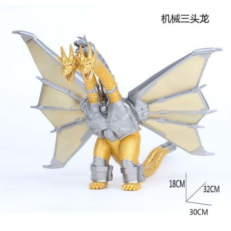 Figure Godzilla Monster Mecha Ghidorah - Mainan Figure hiasan topper monster Ghidorah