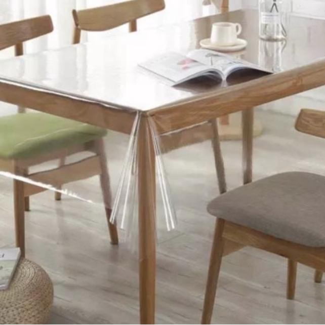 ○ Taplak Meja Makan/Plastik Mika Bening/Taplak Meja Plastik “TEBAL” + ♪