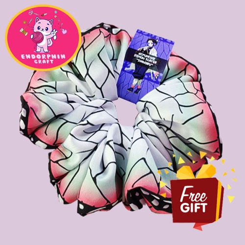 SHINOBU SCRUNCHIE XXL JUMBO ENDORPHIN.CRAFT/ANIME Scrunchies/Cepol Hijab/Anime/Demon Slayer/Ikat Ram