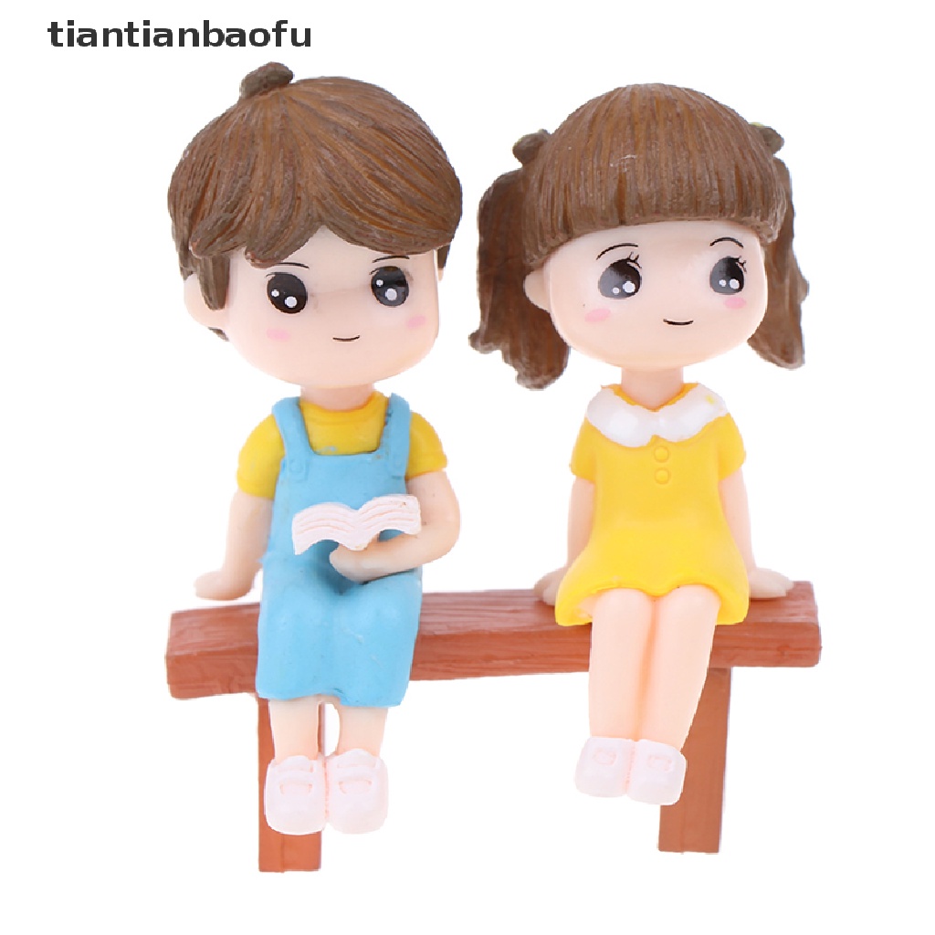 (Tianbaofu) 1 Set Miniatur Pasangan Kekasih DIY Untuk Dekorasi Rumah Boneka