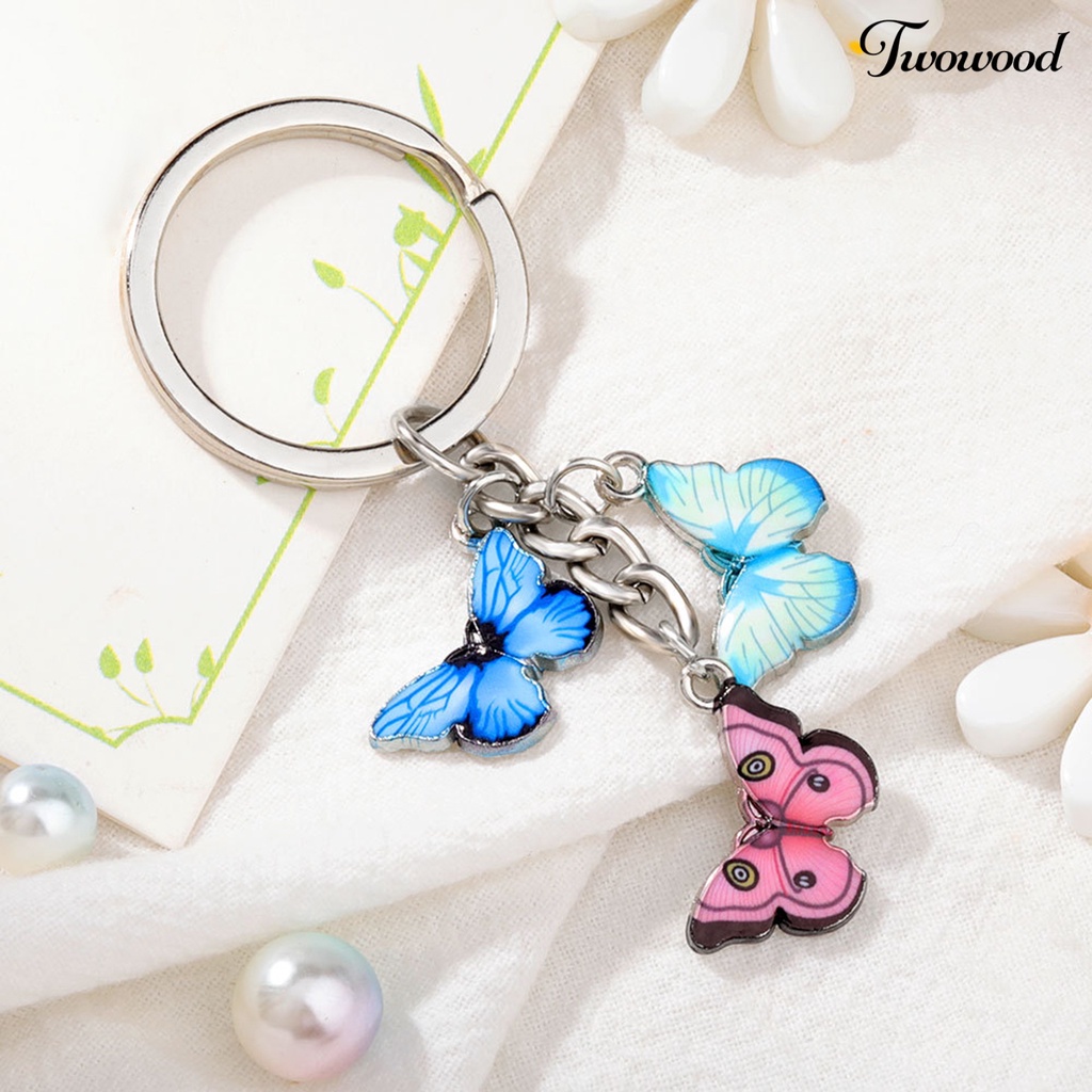 Twowood Gantungan Kunci Butterfly Warna-Warni Untuk Aksesoris Tas Wanita