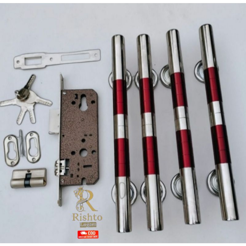 gagang pintu rumah 2 pintu handle pintu 33cm stainless