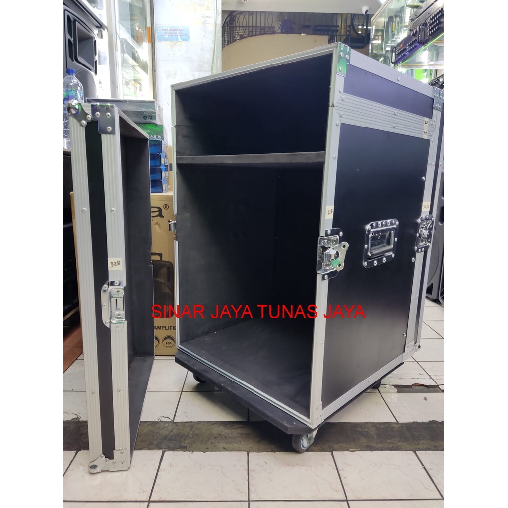 Hardcase Mixer Power 12U+Mixer Plus Roda Dan Pengunci Kuri Kanan