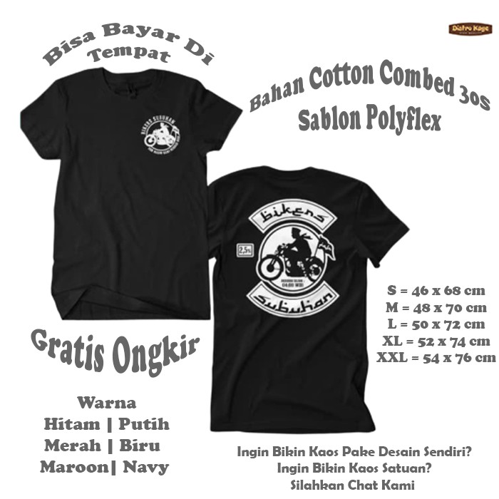 BAJU KAOS PRIA WANITA DISTRO BIKERS SUBUHAN DARI MASJID DAKWAH ISLAM MUSLIM SANTRI KEREN MURAH BARU