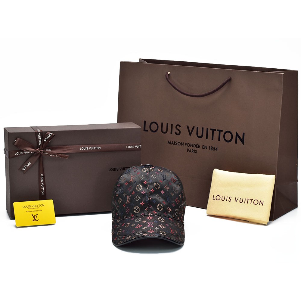 Topi Louis Vuitton Monogram Mini Lin Multicolour Hitam PHC005