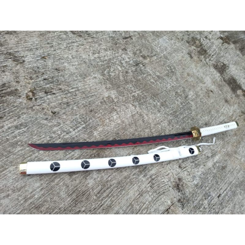 KATANA SAMURAI SHUSUI PUTIH RORONOA ZORO ONE PIECE ASLI BAJA STRIP