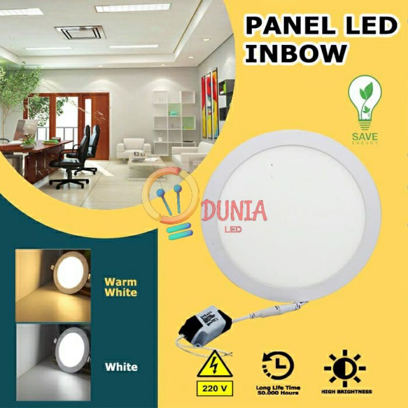 Lampu Panel Down light LED Inbouw IB 12 Watt Tipis BULAT