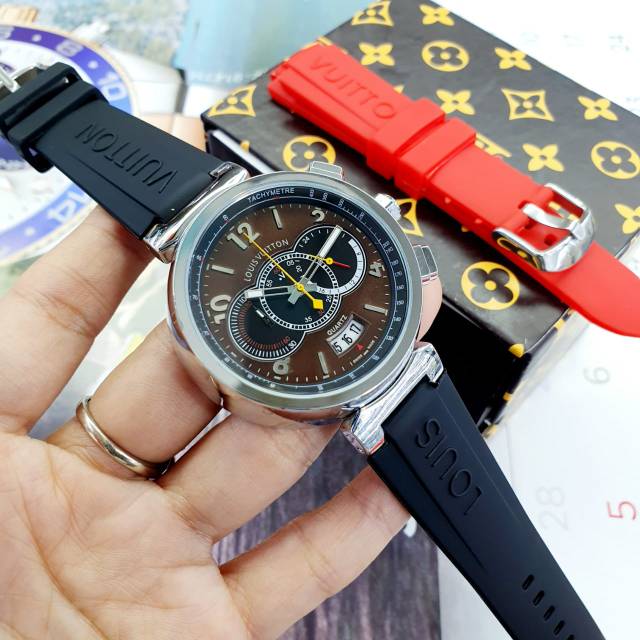 Jam Tangan Mewah Louis Vuitton LV Rubber Chrono