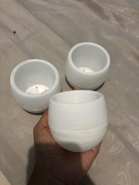 Pot Bulat Mini Vas Bunga Melamin Plastik Pot Bunga Kecil Minimalis Simple Praktis