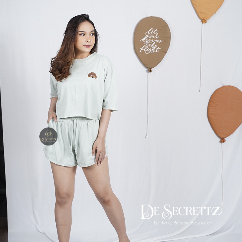 DeSecrettz MAISY Poodie Set, Homewear Set Celana Pendek, Loungewear Set Celana Pendek, Setelan Wanita, Pakaian Wanita, Piyama Wanita