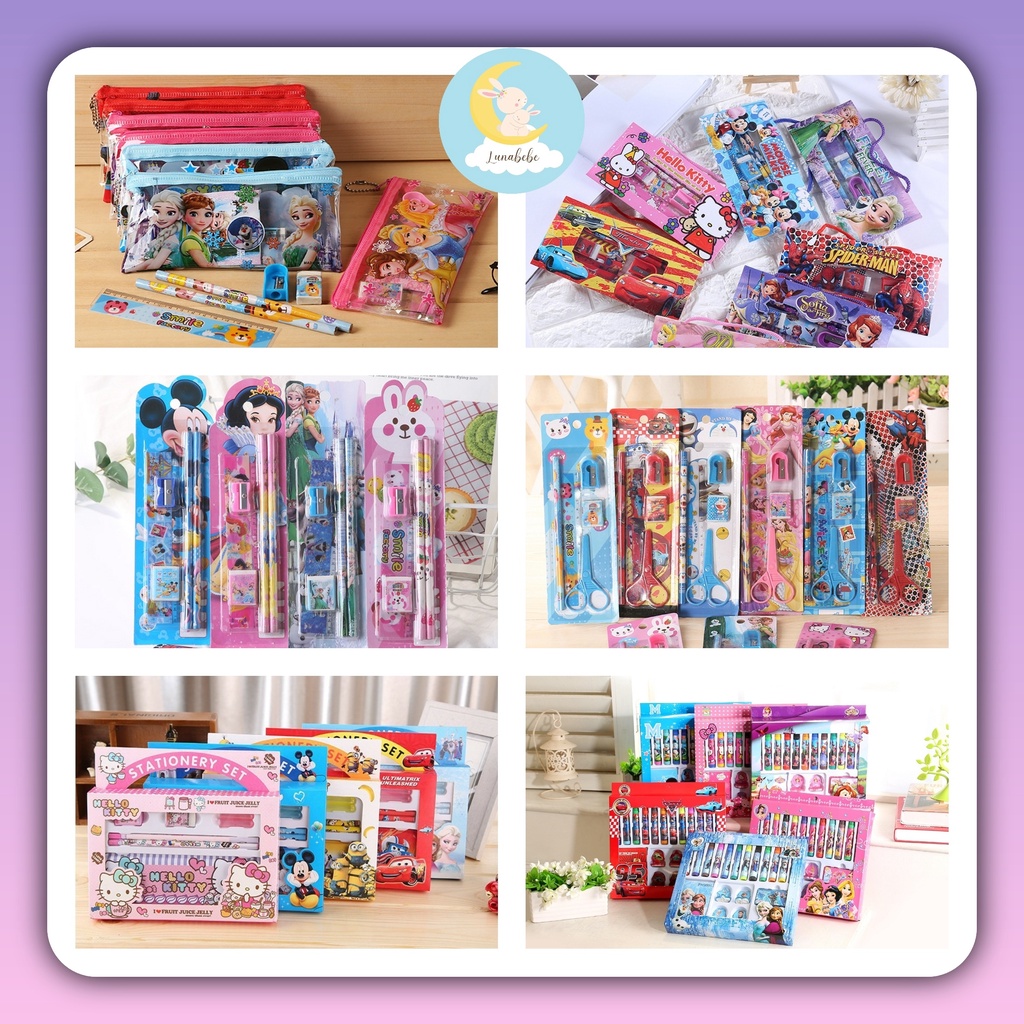 

Paket Alat Tulis Anak Set Karakter Stationery Sekolah Perlengkapan Tulis Souvenir Ultah Goodie Bag / Stationery Set Tas Melukis Set / Alat Tulis Sekolah Karakter