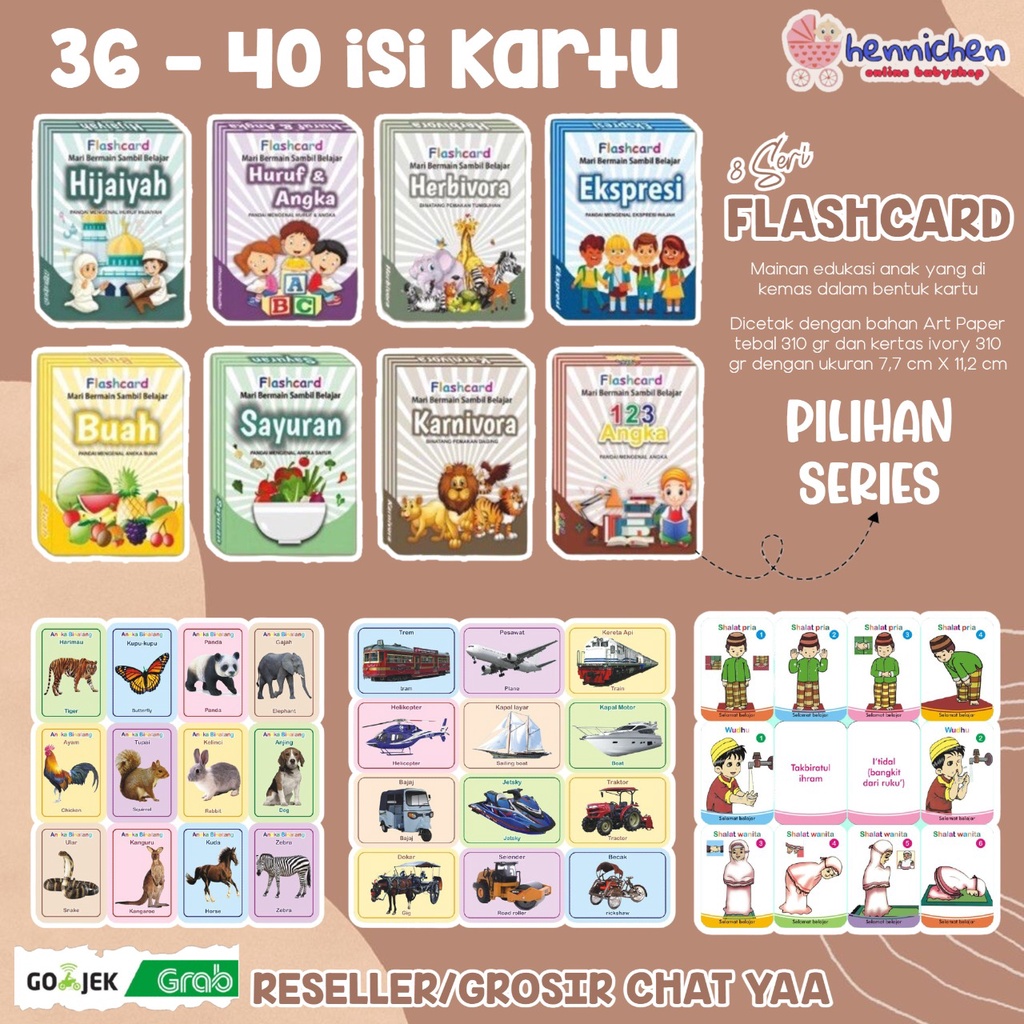 FLASH CARD ANAK HURUF DAN ANGKA HIJAIYAH BUAH SAYUR KARNIVORA HERBIVORA KARTU EDUKASI