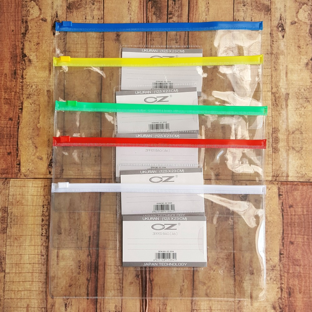 

Map Plastik Ziplock Merk OZ / Zipper Bag Tahan Air A6 / Map Kantung