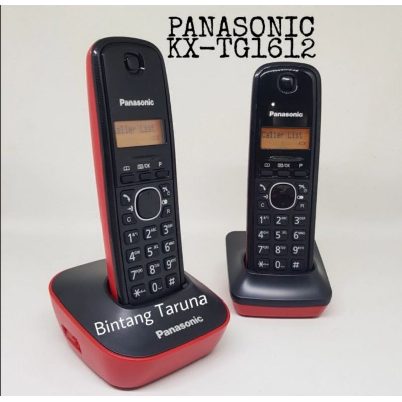 Telepon Wireless Panasonic KX-TG1612 (2 handset) (Merah)