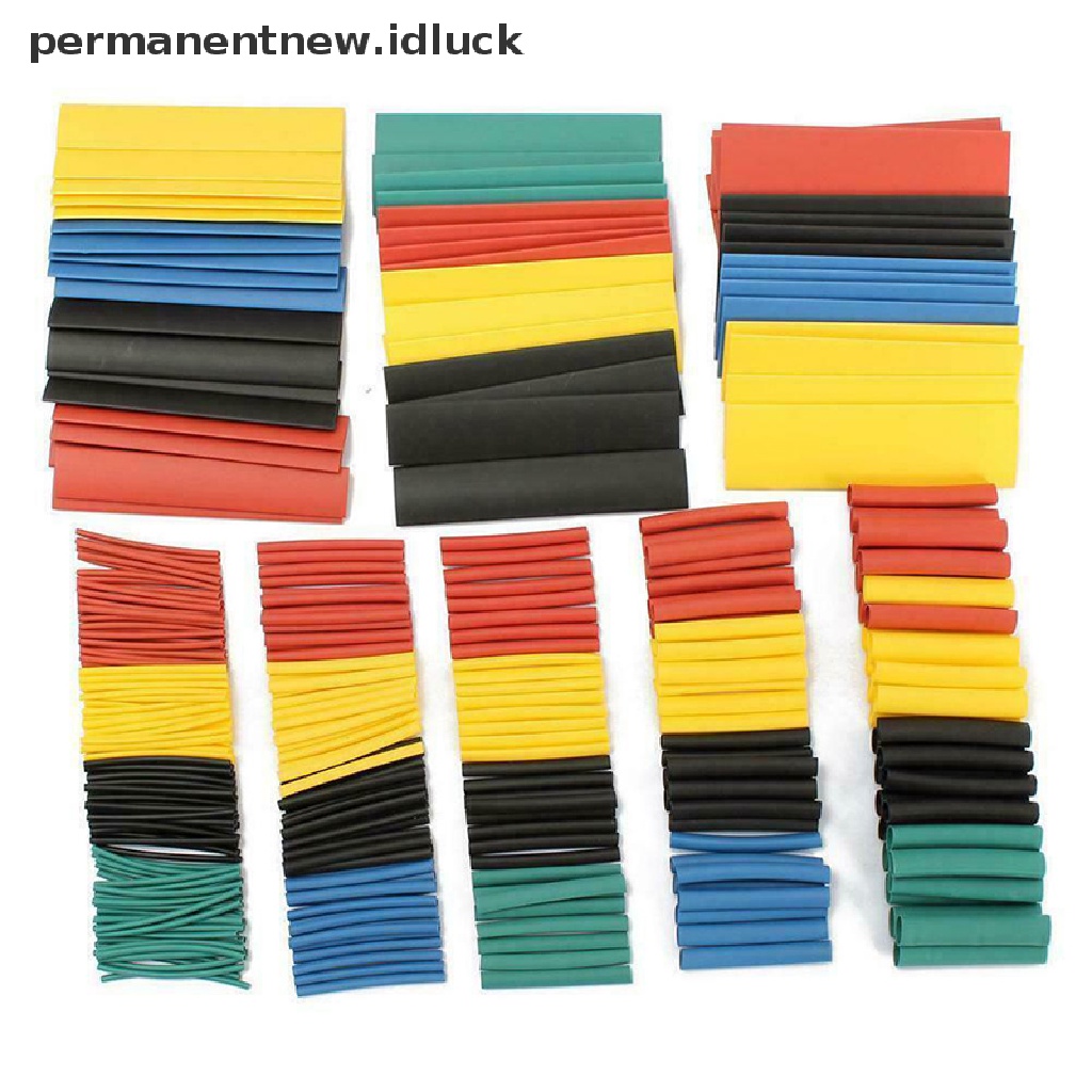 (luckypermanentnew) 164pcs Heat Shrink Tube / Isolasi Bakar Kabel Listrik