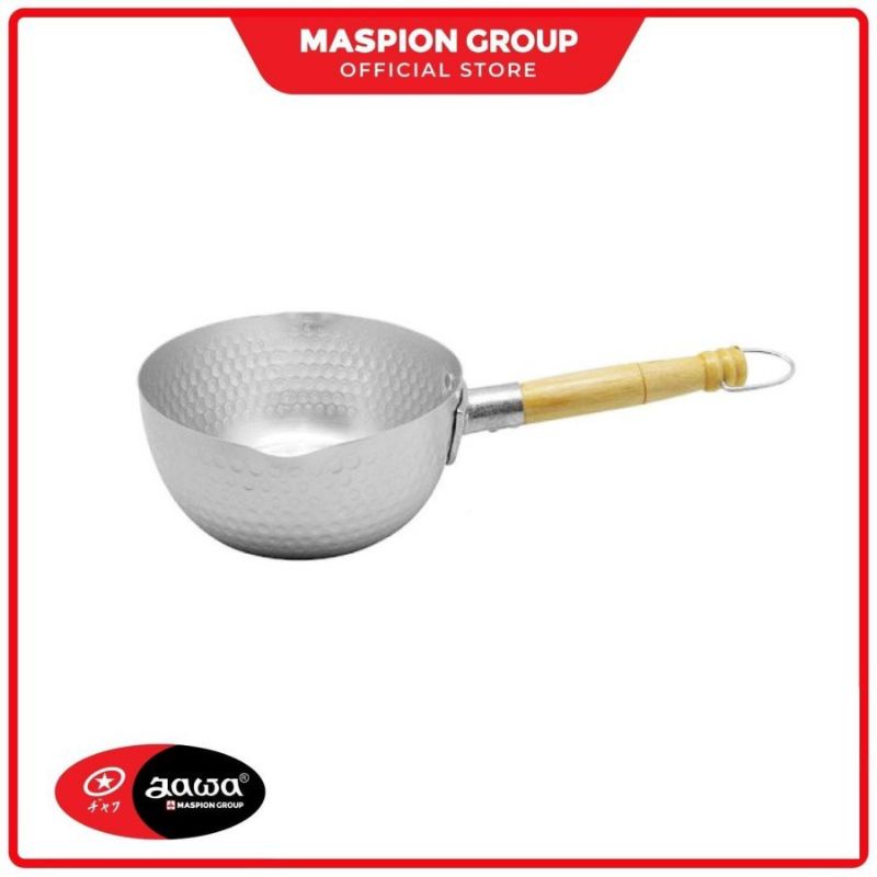 Maspion Panci Susu Yukihira 16 18 20 Cm - Silver - gagang kayu