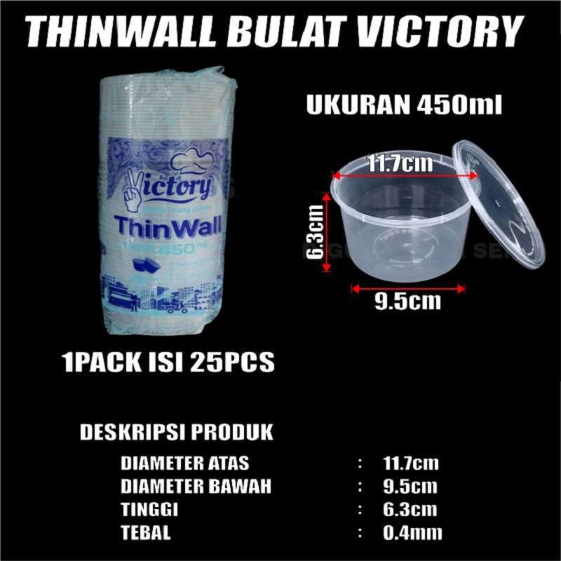 Thinwall Bulat Ukuran 200ml 300ml 400ml 450ml 650ml 750ml Per Pack Mangkok Bowl Plastik SBY