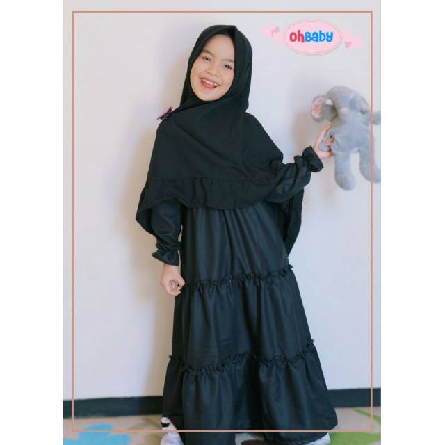 Gamis anak toyobo hitam