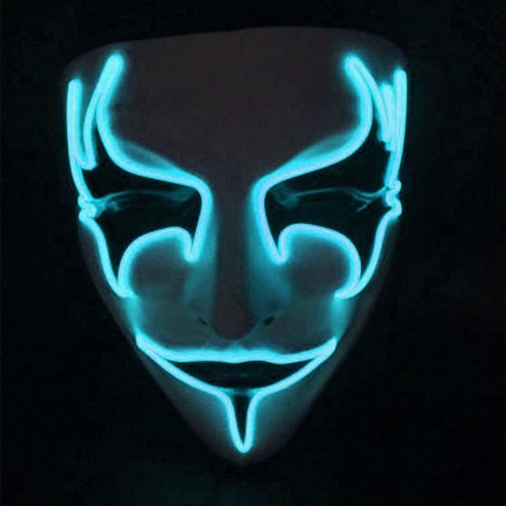 Lanfy V Untuk Topeng Vendetta Hand-Painted Bird's Eye Masquerade Party Dance Party Topeng Kedip Topeng Pesta Props Topeng Party Props Topeng Bercahaya Topeng LED Topeng Bersinar Wajah Penuh