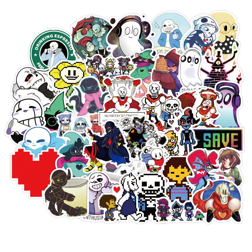 Undertale bagasi stiker kartun ponsel komputer diy dekorasi gitar kulkas besar stiker koper stiker c