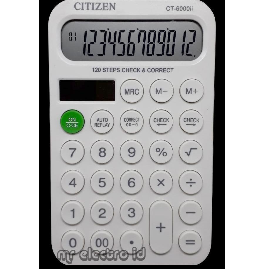 

[KODE PRODUK ZEBP87637] KALKULATOR CITIZEN CT 6000 II - 12 DIGIT - CHECK AND CORRECT - LAYAR BESAR - KALKULATOR MEJA DAGANG
