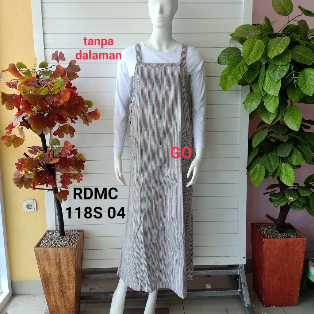 gof REMIX By (CARDINAL) JEANS OVERALL Pakaian Wanita Dress Singlet Tanpa Dalaman Berkancing Original Casual Santai