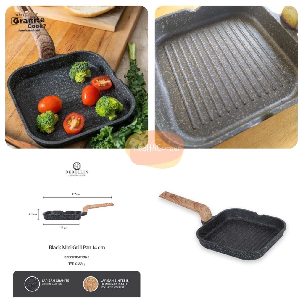 Debellin Black Mini Grill Pan 14cm
