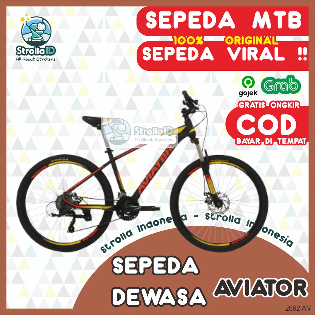Sepeda Lipat Folding Bike MTB 27,5 AVIATOR 2692 am Sepeda Gunung Road Bike Sepeda Artis SNI ORIGINAL