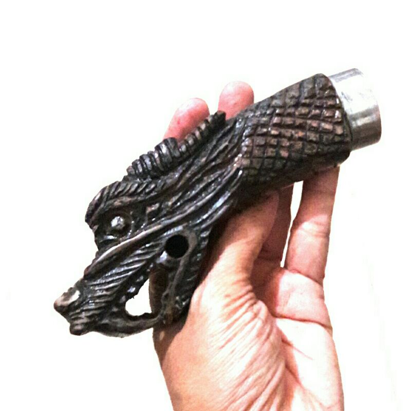 deder gagang bilah ukir naga / gagang willah kayu sono keling