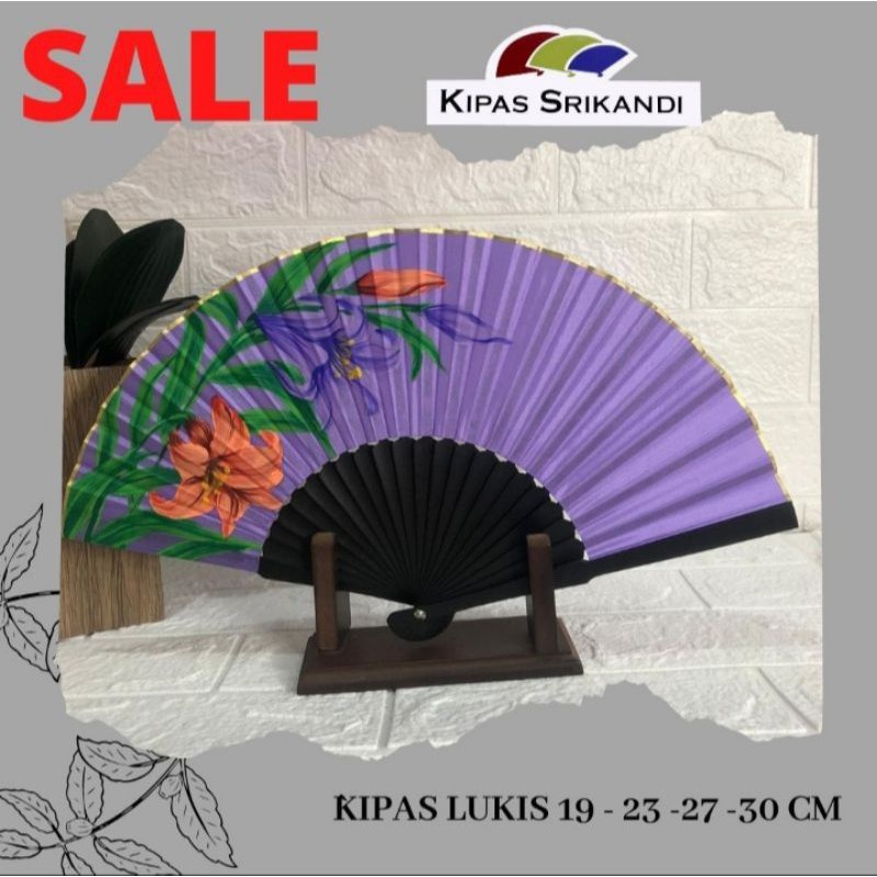 Kipas Tangan/Kipas Lukis/Kipas Tangan Lipat Srikandi Lukis(Bisa ukir nama di tangkai kipas)